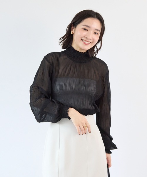 Futier land(フューティアランド)の「シャーリングシアートップス(シャツ/ブラウス・レディース・ライトグレー/ホワイト/ブラック・FREE)」の19枚目の写真