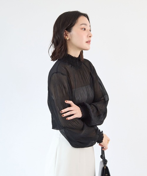 Futier land(フューティアランド)の「シャーリングシアートップス(シャツ/ブラウス・レディース・ライトグレー/ホワイト/ブラック・FREE)」の20枚目の写真