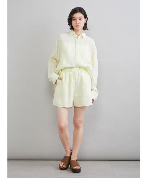 Mila Owen(ミラオーウェン)の「フレンチリネンショートパンツ(その他パンツ・レディース・イエロー/オレンジ/グリーン/ブラウン/ライトベージュ・F)」の18枚目の写真