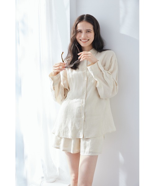 Mila Owen(ミラオーウェン)の「フレンチリネンショートパンツ(その他パンツ・レディース・イエロー/オレンジ/グリーン/ブラウン/ライトベージュ・F)」の15枚目の写真