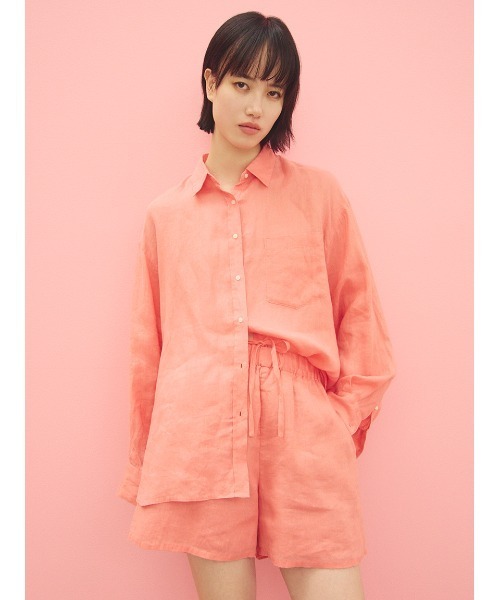 Mila Owen(ミラオーウェン)の「フレンチリネンショートパンツ(その他パンツ・レディース・イエロー/オレンジ/グリーン/ブラウン/ライトベージュ・F)」の6枚目の写真