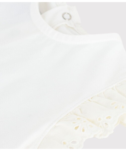 PETIT BATEAU（プチバトー）の「フリル袖Ｔシャツ（Tシャツ/カットソー・キッズ・オフホワイト/ライトピンク・18MONTH/36MONTH/24MONTH/12MONTH）」の7枚目の写真