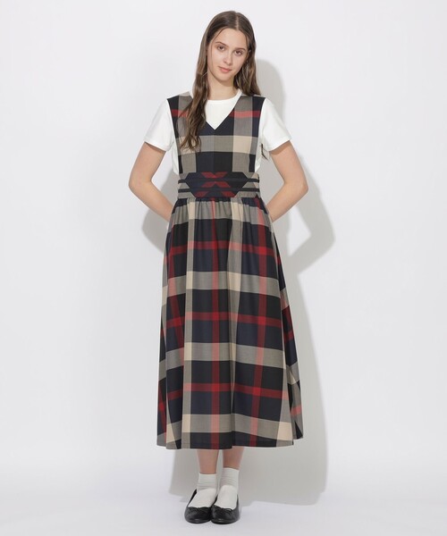 クレストブリッジチェックジャンスカワンピース（ジャンパースカート