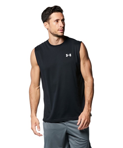 UNDER ARMOUR（アンダーアーマー）の「アンダーアーマー  UAテック スリーブレス シャツ（タンクトップ・メンズ・ネイビー/ホワイト/ブラック・L/M/LL/3L/S）」の2枚目の写真
