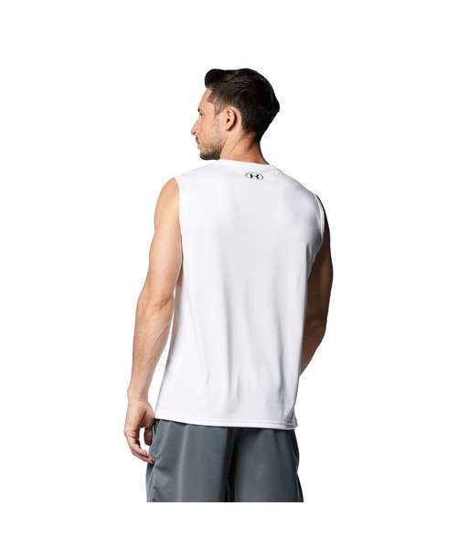 UNDER ARMOUR（アンダーアーマー）の「アンダーアーマー  UAテック スリーブレス シャツ（タンクトップ・メンズ・ネイビー/ホワイト・L/M/LL/3L/S）」の4枚目の写真