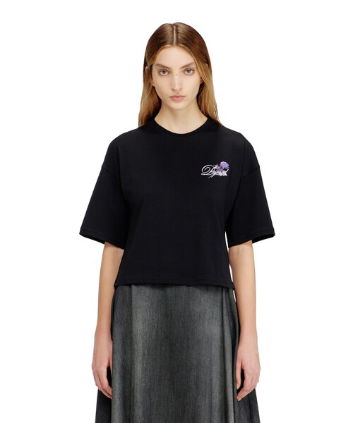 DIESEL（ディーゼル）の「ウィメンズ Tシャツ T-CROPYN（Tシャツ/カットソー・レディース・ホワイト/ブラック・MEDIUM/SMALL/X-SMALL/LARGE/X-LARGE）」の6枚目の写真