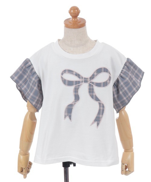 axes femme（アクシーズファム）の「チェックリボンフリルＴシャツ（Tシャツ/カットソー・キッズ・ミント/グレー・X-LARGE/LARGE/MEDIUM）」の17枚目の写真