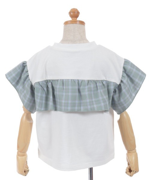 axes femme（アクシーズファム）の「チェックリボンフリルＴシャツ（Tシャツ/カットソー・キッズ・ミント/グレー・X-LARGE/LARGE/MEDIUM）」の8枚目の写真