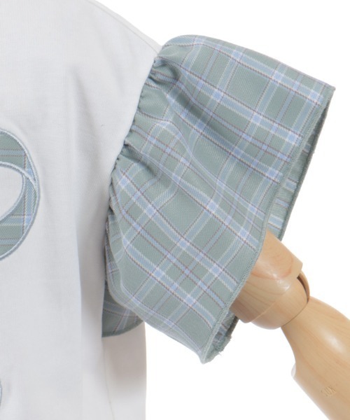 axes femme（アクシーズファム）の「チェックリボンフリルＴシャツ（Tシャツ/カットソー・キッズ・ミント/グレー・X-LARGE/LARGE/MEDIUM）」の13枚目の写真