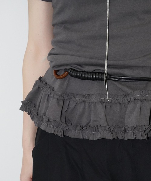 chuclla（チュクラ）の「オフショルフリルヘムトップス chw26s152（Tシャツ/カットソー・レディース・ホワイト/グレー・FREE）」の5枚目の写真