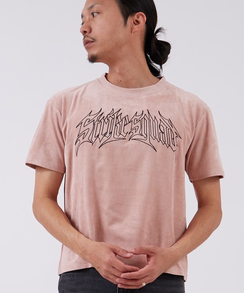 improves（インプローブス）の「フェイクスエード 半袖Tシャツ（Tシャツ/カットソー・メンズ・グレー系/グレー/ブラック系/チャコール/ピンク系/ライトグレー・LARGE/SMALL/MEDIUM）」の6枚目の写真