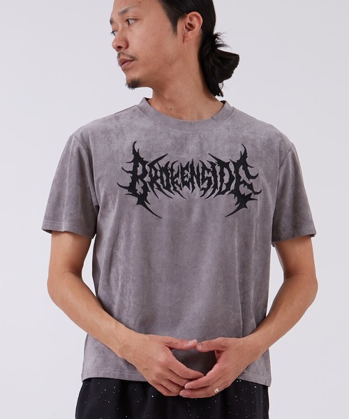 improves（インプローブス）の「フェイクスエード 半袖Tシャツ（Tシャツ/カットソー・メンズ・グレー系/グレー/ブラック系/チャコール/ピンク系/ライトグレー・LARGE/SMALL/MEDIUM）」の4枚目の写真