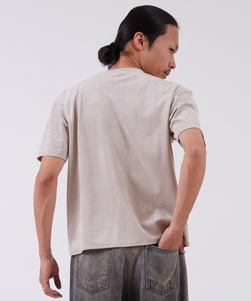 improves（インプローブス）の「フェイクスエード 半袖Tシャツ（Tシャツ/カットソー・メンズ・グレー系/グレー/ブラック系/チャコール/ピンク系/ライトグレー・LARGE/SMALL/MEDIUM）」の14枚目の写真