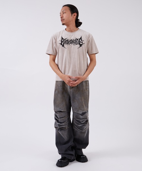 improves（インプローブス）の「フェイクスエード 半袖Tシャツ（Tシャツ/カットソー・メンズ・グレー系/グレー/ブラック系/チャコール/ピンク系/ライトグレー・LARGE/SMALL/MEDIUM）」の15枚目の写真