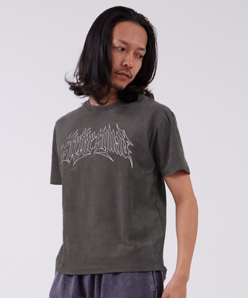 improves（インプローブス）の「フェイクスエード 半袖Tシャツ（Tシャツ/カットソー・メンズ・グレー系/グレー/ブラック系/チャコール/ピンク系/ライトグレー・LARGE/SMALL/MEDIUM）」の8枚目の写真