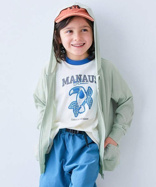 devirock(デビロック)の「UVカット ジップパーカー(パーカー・キッズ・ブラック/グリーン系1/パープル系/ブルー/ホワイト/グリーン系2/オートミール/ブルー系/イエロー系・80cm/90cm/100cm/110cm/120cm/130cm/140cm/150cm/160cm)」の6枚目の写真