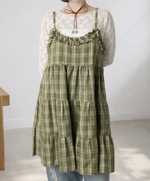 SPINNS | ティアードキャミワンピース/チェック(ワンピース)