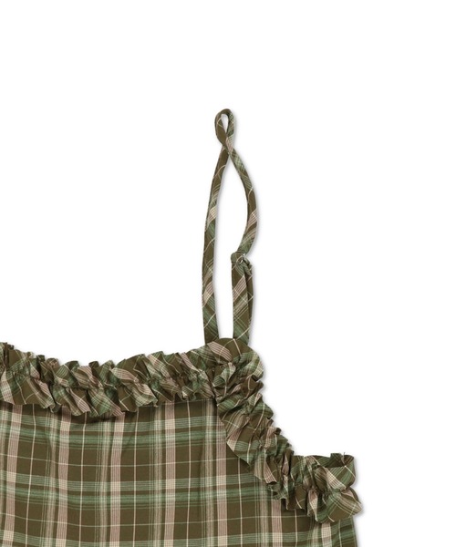 SPINNS(スピンズ)の「ティアードキャミワンピース/チェック(ワンピース・レディース・ブラック/グリーン/ボルドー・ONESIZE)」の7枚目の写真