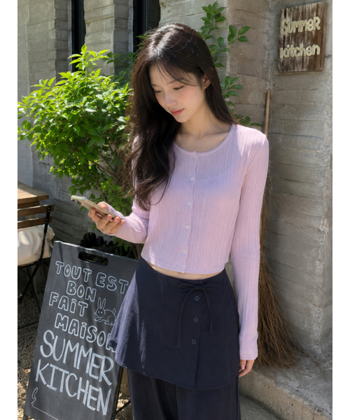 ETMON(エトモン)の「Linen Round Cardigan, Lavender Pink(カーディガン/ボレロ・レディース・その他・F)」の1枚目の写真