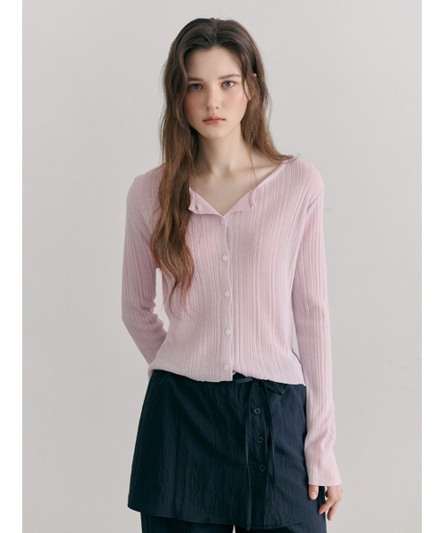 ETMON(エトモン)の「Linen Round Cardigan, Lavender Pink(カーディガン/ボレロ・レディース・その他・F)」の2枚目の写真