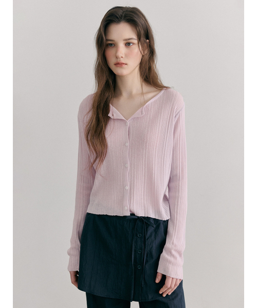 ETMON(エトモン)の「Linen Round Cardigan, Lavender Pink(カーディガン/ボレロ・レディース・その他・F)」の3枚目の写真