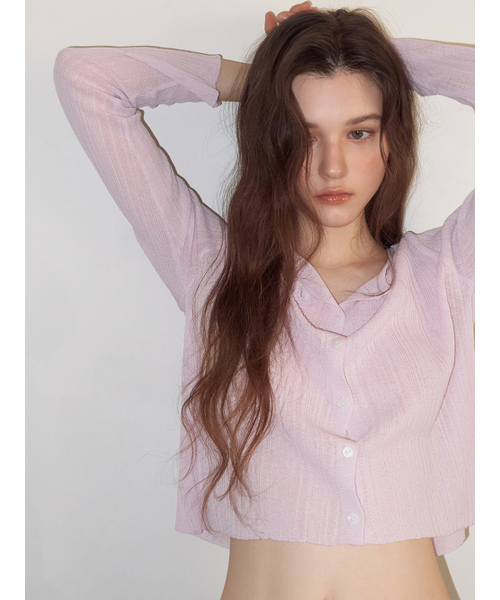 ETMON(エトモン)の「Linen Round Cardigan, Lavender Pink(カーディガン/ボレロ・レディース・その他・F)」の5枚目の写真