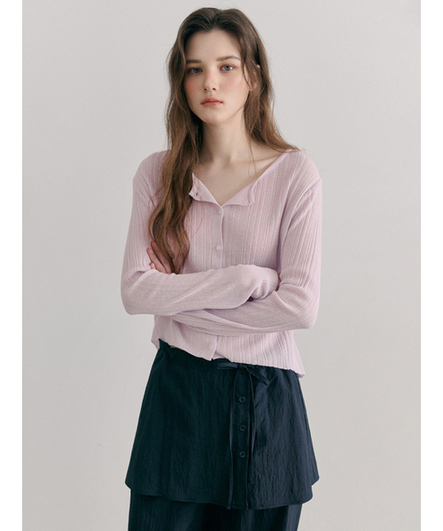 ETMON(エトモン)の「Linen Round Cardigan, Lavender Pink(カーディガン/ボレロ・レディース・その他・F)」の6枚目の写真