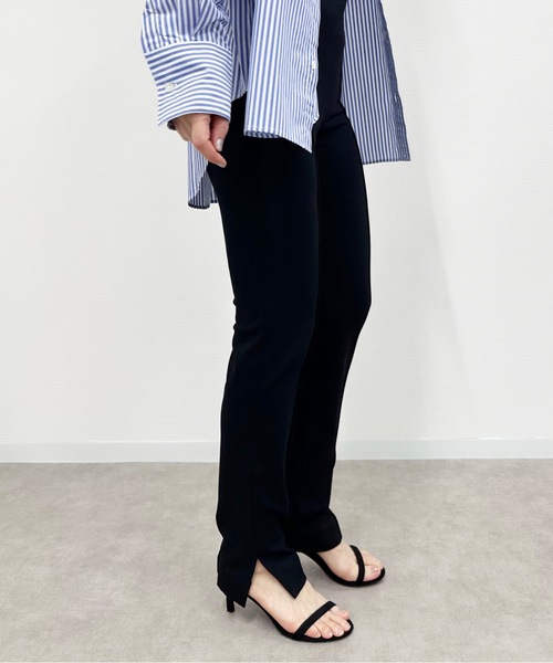 THE FLATS(ザフラッツ)の「ST: THE FLATS CENTER SEAM PANTS センターシームパンツ(スラックス・レディース・ブラック・38)」の1枚目の写真