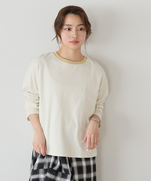 HEART MARKET(ハートマーケット)の「ワイドなロンT(Tシャツ/カットソー・レディース・ナチュラル/ブラック/レッド系/ホワイト/ベージュ系/ライム/ピンク/ブラック系/ネイビー/ブルー系/ブルー系1・SMALL/MEDIUM/LARGE)」の5枚目の写真