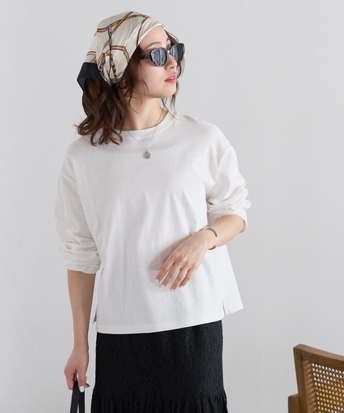HEART MARKET(ハートマーケット)の「ワイドなロンT(Tシャツ/カットソー・レディース・ナチュラル/ブラック/レッド系/ホワイト/ベージュ系/ライム/ピンク/ブラック系/ネイビー/ブルー系/ブルー系1・SMALL/MEDIUM/LARGE)」の2枚目の写真