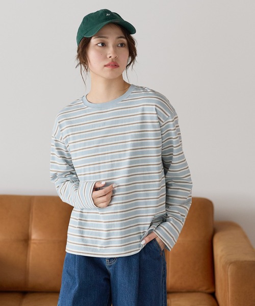 HEART MARKET(ハートマーケット)の「ワイドなロンT(Tシャツ/カットソー・レディース・ナチュラル/ブラック/レッド系/ホワイト/ベージュ系/ライム/ピンク/ブラック系/ネイビー/ブルー系/ブルー系1・SMALL/MEDIUM/LARGE)」の12枚目の写真