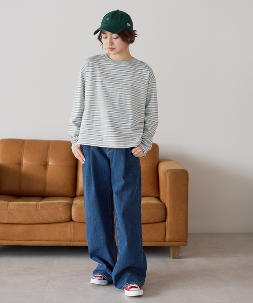 HEART MARKET(ハートマーケット)の「ワイドなロンT(Tシャツ/カットソー・レディース・ナチュラル/ブラック/レッド系/ホワイト/ベージュ系/ライム/ピンク/ブラック系/ネイビー/ブルー系/ブルー系1・SMALL/MEDIUM/LARGE)」の17枚目の写真