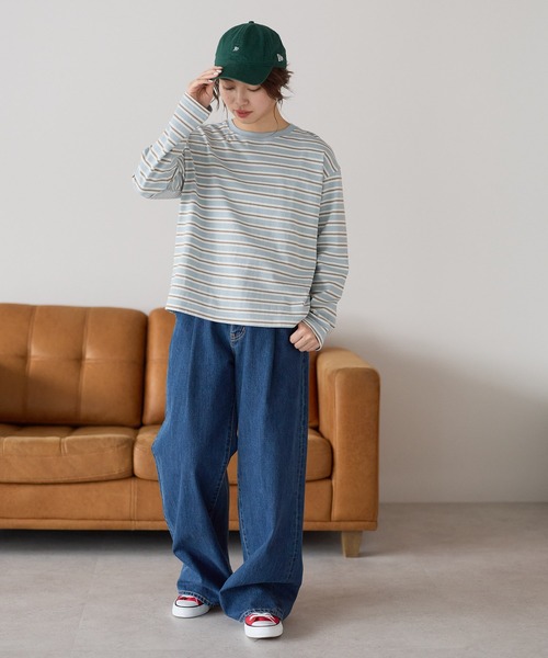 HEART MARKET(ハートマーケット)の「ワイドなロンT(Tシャツ/カットソー・レディース・ナチュラル/ブラック/レッド系/ホワイト/ベージュ系/ライム/ピンク/ブラック系/ネイビー/ブルー系/ブルー系1・SMALL/MEDIUM/LARGE)」の18枚目の写真