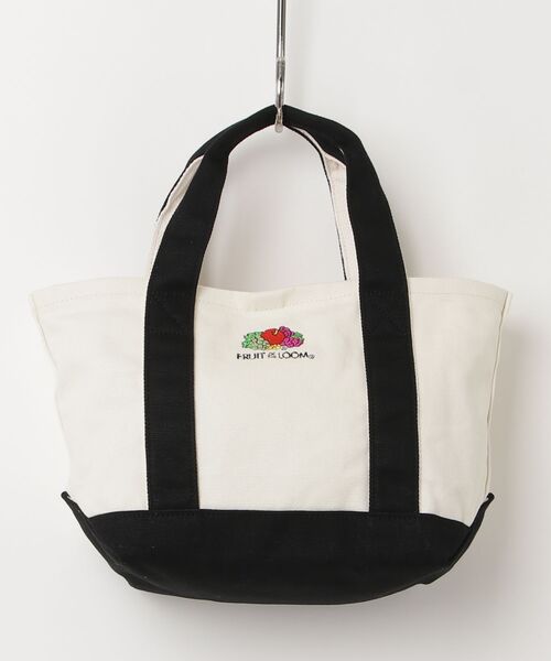 FRUIT OF THE LOOM(フルーツオブザルーム)の「【FRUIT OF THE LOOM/フルーツオブザルーム】OLD LOGO CANVAS LUNCH TOTE BAG 81739800(トートバッグ・メンズ・ブラック/オフホワイト/ブラック系・FREE)」の3枚目の写真