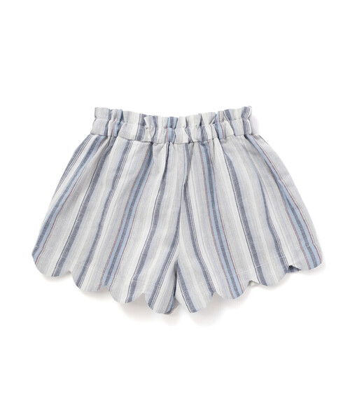 BeBe（ベベ）の「【お揃い】リネン調マルチストライプスカラップキュロットパンツ(80~100cm)（その他パンツ・キッズ・ブルー系その他2/オレンジ系その他・80ｃｍ/90cm）」の7枚目の写真