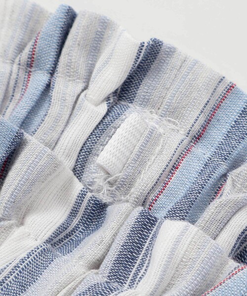 BeBe（ベベ）の「【お揃い】リネン調マルチストライプスカラップキュロットパンツ(80~100cm)（その他パンツ・キッズ・ブルー系その他2/オレンジ系その他・80ｃｍ/90cm）」の8枚目の写真