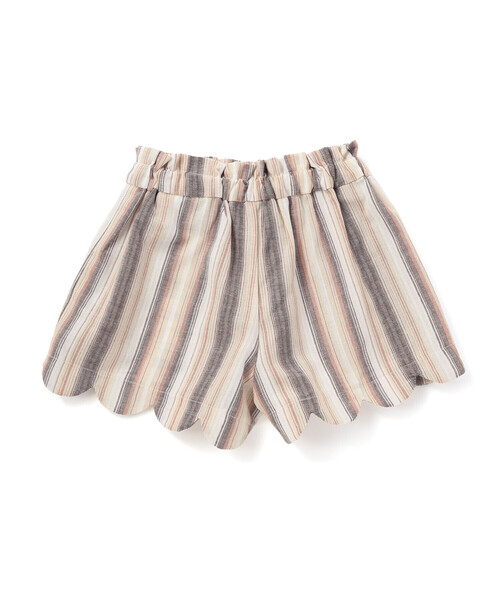 BeBe（ベベ）の「【お揃い】リネン調マルチストライプスカラップキュロットパンツ(80~100cm)（その他パンツ・キッズ・ブルー系その他2/オレンジ系その他・80ｃｍ/90cm）」の10枚目の写真