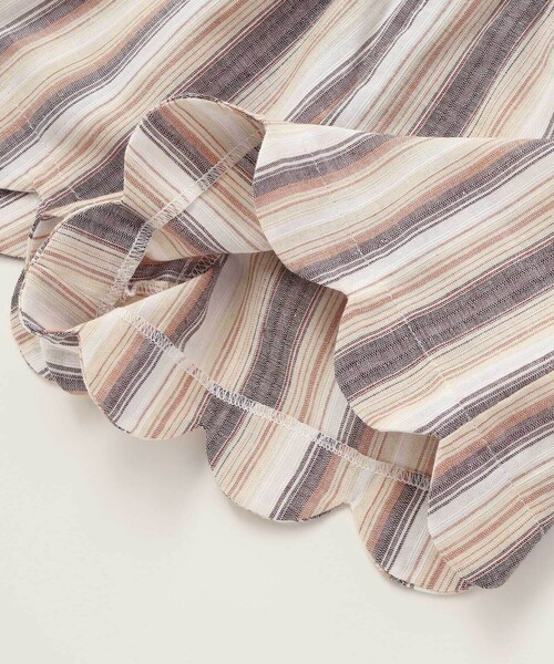 BeBe（ベベ）の「【お揃い】リネン調マルチストライプスカラップキュロットパンツ(80~100cm)（その他パンツ・キッズ・ブルー系その他2/オレンジ系その他・80ｃｍ/90cm）」の12枚目の写真