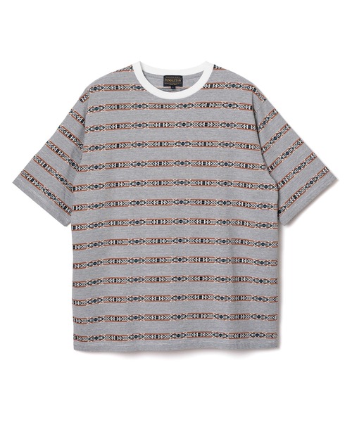 PENDLETON（ペンドルトン）の「PENDLETON/ペンドルトン ショートスリーブ ジャガード ボーダーTシャツ（Tシャツ/カットソー・メンズ・オフホワイト・MEDIUM）」の2枚目の写真