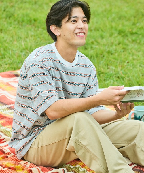 PENDLETON（ペンドルトン）の「PENDLETON/ペンドルトン ショートスリーブ ジャガード ボーダーTシャツ（Tシャツ/カットソー・メンズ・オフホワイト・MEDIUM）」の10枚目の写真