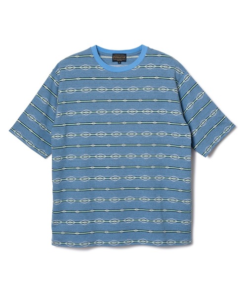 PENDLETON（ペンドルトン）の「PENDLETON/ペンドルトン ショートスリーブ ジャガード ボーダーTシャツ（Tシャツ/カットソー・メンズ・オフホワイト・MEDIUM）」の12枚目の写真