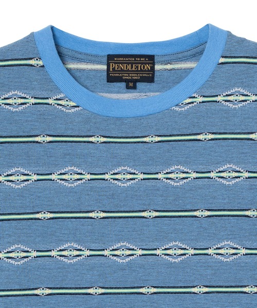 PENDLETON（ペンドルトン）の「PENDLETON/ペンドルトン ショートスリーブ ジャガード ボーダーTシャツ（Tシャツ/カットソー・メンズ・オフホワイト・MEDIUM）」の14枚目の写真