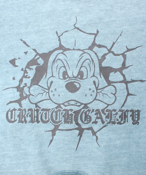 GALFY(ガルフィー)の「【GALFY/ガルフィー】穴の向こうにわんちゃん TEE(Tシャツ/カットソー・メンズ・スミクロ/グレー/ライトブルー・M/L/XL)」の13枚目の写真