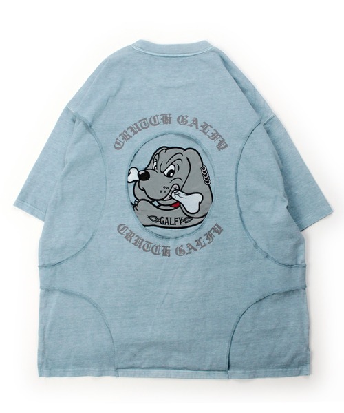 GALFY(ガルフィー)の「【GALFY/ガルフィー】穴の向こうにわんちゃん TEE(Tシャツ/カットソー・メンズ・スミクロ/グレー/ライトブルー・M/L/XL)」の9枚目の写真