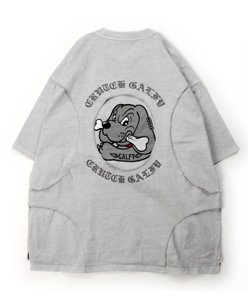 GALFY(ガルフィー)の「【GALFY/ガルフィー】穴の向こうにわんちゃん TEE(Tシャツ/カットソー・メンズ・スミクロ/グレー/ライトブルー・M/L/XL)」の7枚目の写真
