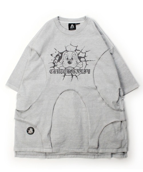 GALFY(ガルフィー)の「【GALFY/ガルフィー】穴の向こうにわんちゃん TEE(Tシャツ/カットソー・メンズ・スミクロ/グレー/ライトブルー・M/L/XL)」の6枚目の写真
