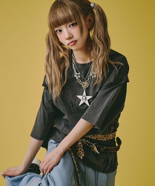 GALFY(ガルフィー)の「【GALFY/ガルフィー】穴の向こうにわんちゃん TEE(Tシャツ/カットソー・メンズ・スミクロ/グレー/ライトブルー・M/L/XL)」の15枚目の写真