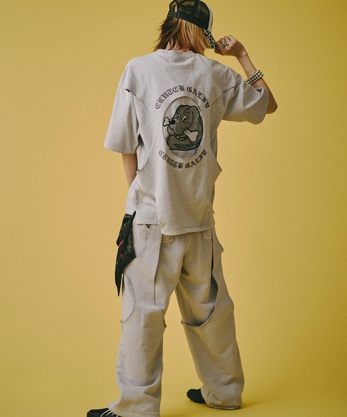GALFY(ガルフィー)の「【GALFY/ガルフィー】穴の向こうにわんちゃん TEE(Tシャツ/カットソー・メンズ・スミクロ/グレー/ライトブルー・M/L/XL)」の20枚目の写真