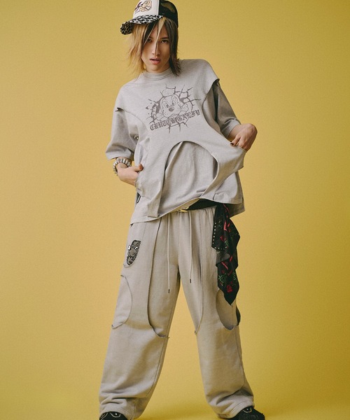 GALFY(ガルフィー)の「【GALFY/ガルフィー】穴の向こうにわんちゃん TEE(Tシャツ/カットソー・メンズ・スミクロ/グレー/ライトブルー・M/L/XL)」の19枚目の写真