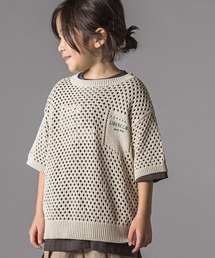 LIBERCORE par BEBE（リベルコアパルベベ）の「メッシュ編みサマーニットプルオーバー親子お揃い(110~140cm)（ニット/セーター）」